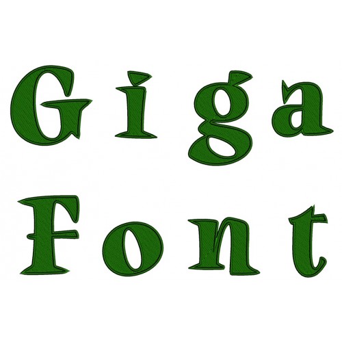 Giga Filled Embroidery Font Digitized Lower and Upper Case 1 2 3 inch Instant Download